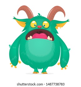 Funny cartoon monster. Vector illustration