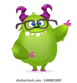 Funny cartoon monster. Vector illustration