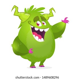 Funny cartoon monster. Vector illustration