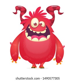 Funny cartoon monster. Vector illustration