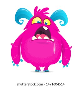 Funny cartoon monster. Vector illustration