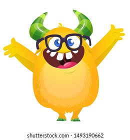 Funny cartoon monster. Vector illustration