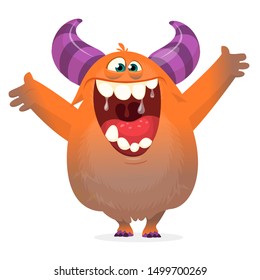 Funny cartoon monster. Vector illustration. Halloween design