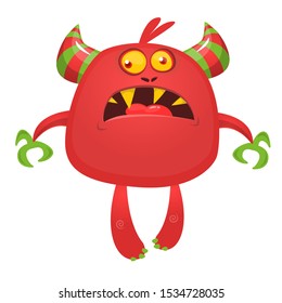 Funny cartoon monster. Vector illustration of cute monster character