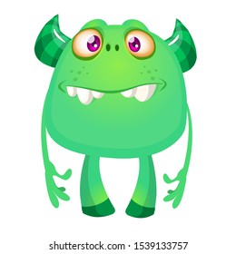 Funny cartoon monster. Vector illustration of cute monster character