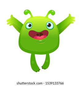 Funny cartoon monster. Vector illustration of cute monster character