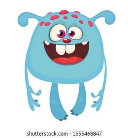 Funny cartoon monster. Vector illustration of cute monster character