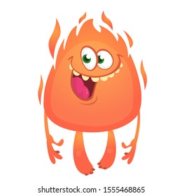 Funny cartoon monster. Vector illustration of cute monster character