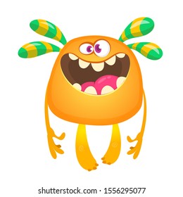 Funny cartoon monster. Vector illustration of cute monster character