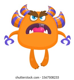 Funny cartoon monster. Vector illustration of cute monster character