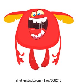 Funny cartoon monster. Vector illustration of cute monster character