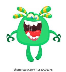 Funny cartoon monster. Vector illustration of cute monster character