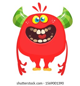 Funny cartoon monster. Vector illustration of cute monster character