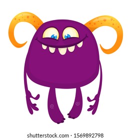 Funny cartoon monster. Vector illustration of cute monster character