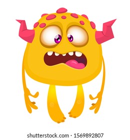 Funny cartoon monster. Vector illustration of cute monster character