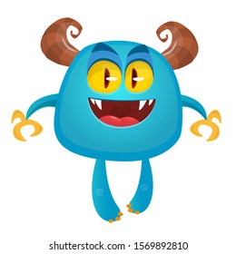 Funny cartoon monster. Vector illustration of cute monster character