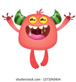 Funny cartoon monster. Vector illustration of cute monster character