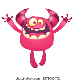 Funny cartoon monster. Vector illustration of cute monster character