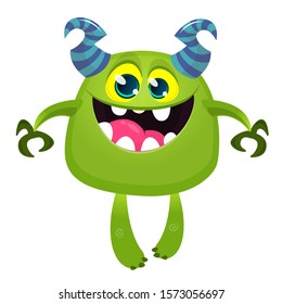 Funny cartoon monster. Vector illustration of cute monster character