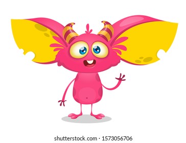 Funny cartoon monster. Vector illustration of cute monster character