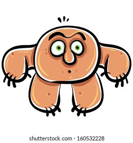 Funny cartoon monster, vector illustration.