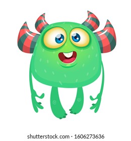 Funny cartoon monster. Vector illustration of cute monster character