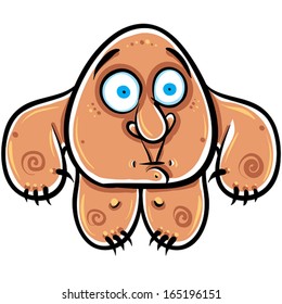 Funny cartoon monster, vector illustration.
