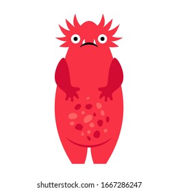 Funny Cartoon Monster. Vector Illustration For Backgrounds, Logos, Stickers, Labels, Tags And Other Design.