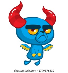 Funny cartoon monster. Vector illustration of cute monster creature