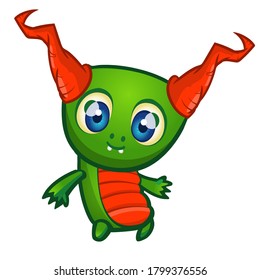 Funny cartoon monster. Vector illustration of cute monster creature