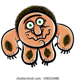 Funny cartoon monster, vector illustration.