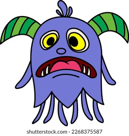Funny Cartoon Monster. Vector Illustration of a Funny Monster
