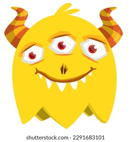 Funny cartoon monster. Vector monster illustration.