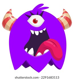 Funny cartoon monster. Vector monster illustration.