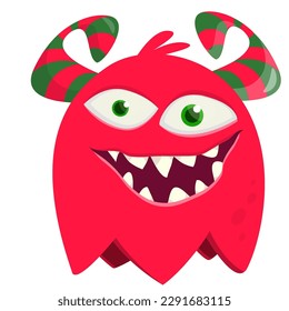 Funny cartoon monster. Vector monster illustration.