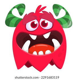 Funny cartoon monster. Vector monster illustration.