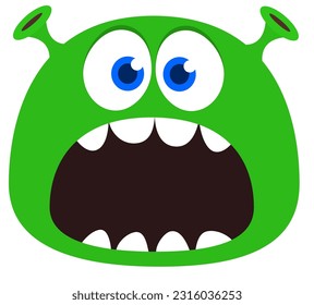 Funny cartoon monster. Vector illustration for Halloween isolated on white