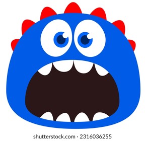 Funny cartoon monster. Vector illustration for Halloween isolated on white