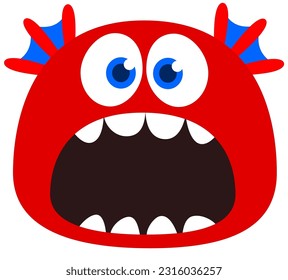 Funny cartoon monster. Vector illustration for Halloween isolated on white