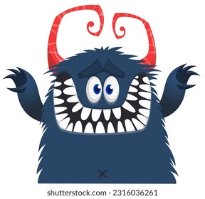 Funny cartoon monster. Vector illustration for Halloween isolated on white