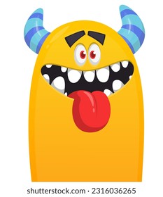 Funny cartoon monster. Vector illustration for Halloween isolated on white