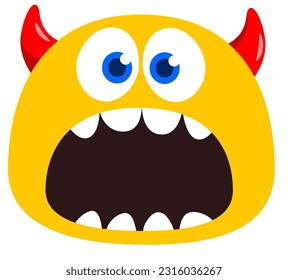 Funny cartoon monster. Vector illustration for Halloween isolated on white