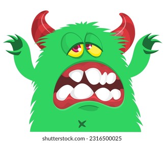 Funny cartoon monster. Vector illustration for Halloween isolated on white