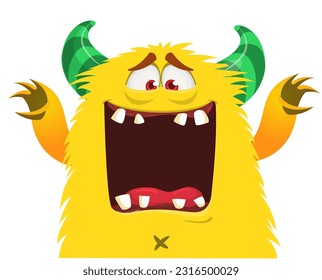 Funny cartoon monster. Vector illustration for Halloween isolated on white