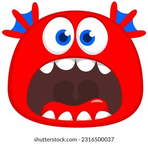 Funny cartoon monster. Vector illustration for Halloween isolated on white