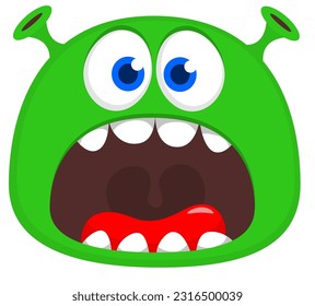 Funny cartoon monster. Vector illustration for Halloween isolated on white