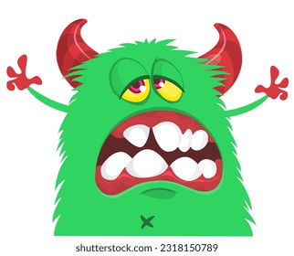 Funny cartoon monster. Vector illustration for Halloween isolated on white