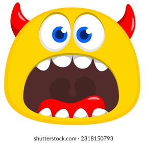 Funny cartoon monster. Vector illustration for Halloween isolated on white