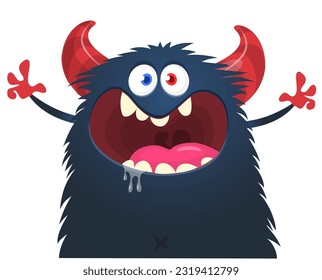 Funny cartoon monster. Vector illustration for Halloween isolated on white