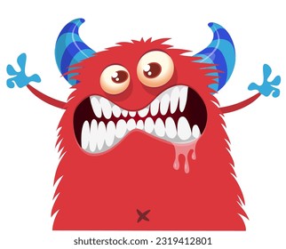 Funny cartoon monster. Vector illustration for Halloween isolated on white